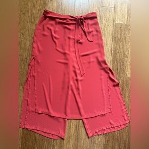 Noir Red Wrap Pant Skirt with back zip Size M